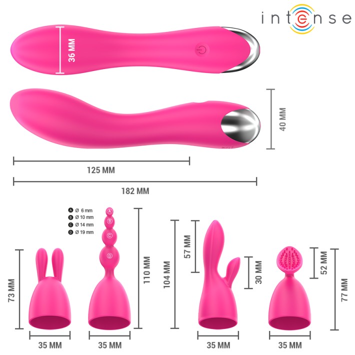 Vibrator Cher Intense, Capete Interschimbabile Roz 5