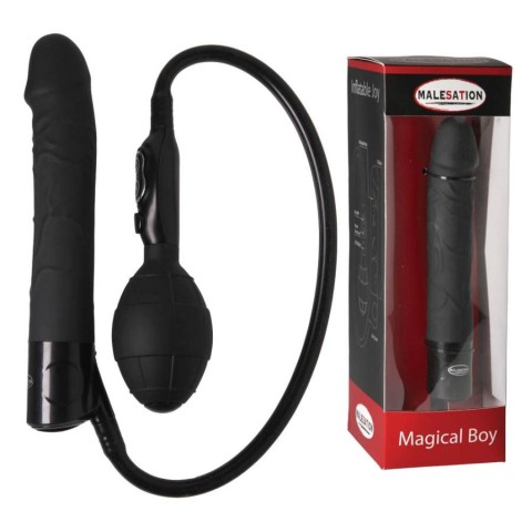 Malesation, Vibrator Anal Gonflabil Magical Boy, Negru, 15.5 Cm, pasiune.ro