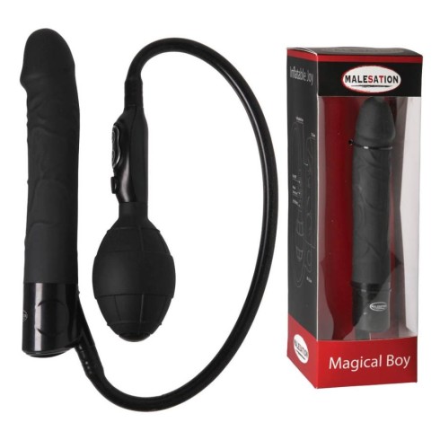 magic, Vibrator Anal Gonflabil Magical Boy, Negru, 15.5 Cm, pasiune.ro