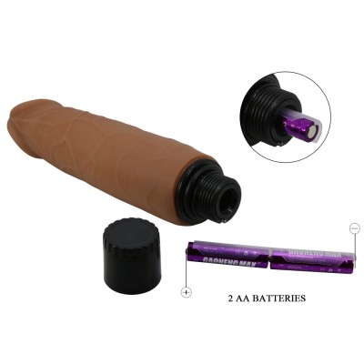 Vibrator Realistic Sliding Skin Waldorf, Brun, 21.5 Cm