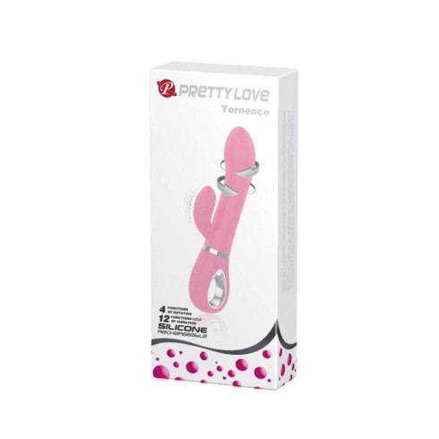 pretty, Vibrator Rabbit Cu Rotatii Ternence, Roz Pudrat, 19 Cm, pasiune.ro