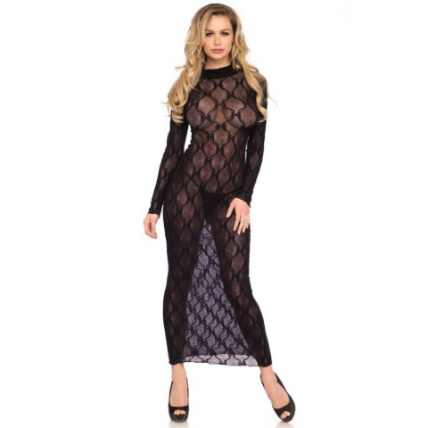 Rochii sexy, Rochita Maxi Din Dantela, Negru, Marime Universala, pasiune.ro