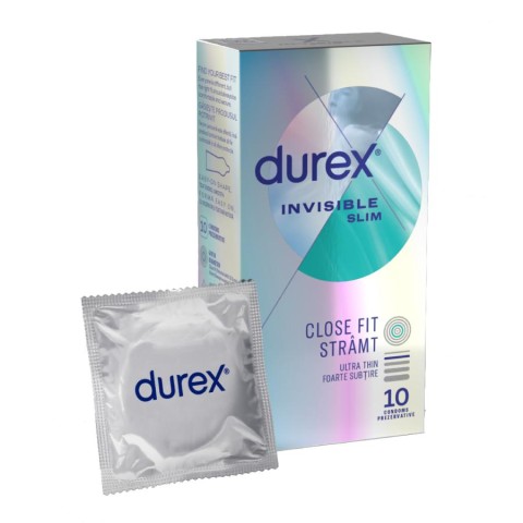 Durex, Prezervative Durex Invisible Slim Fit, 10 Buc, pasiune.ro