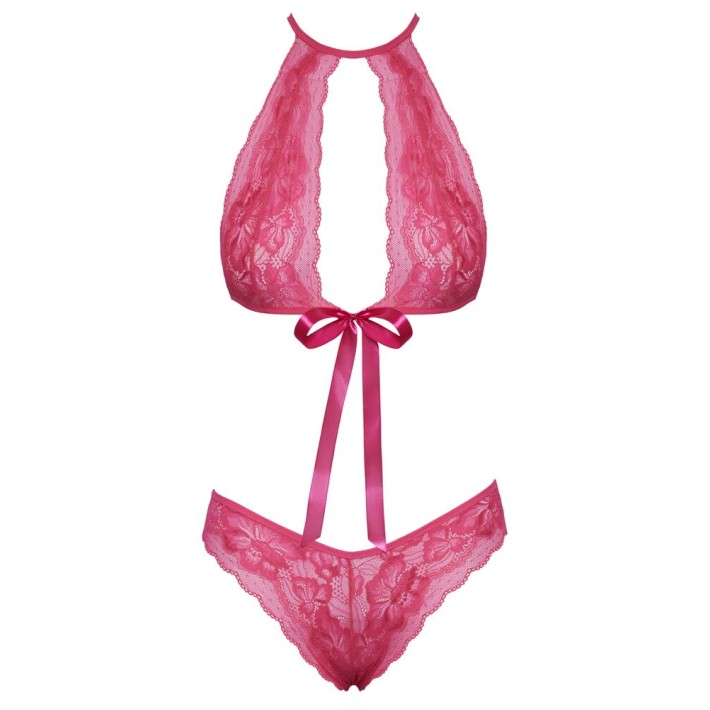 Set 2 Piese Sutien + Chilot Kissable Din Dantela Roz 7