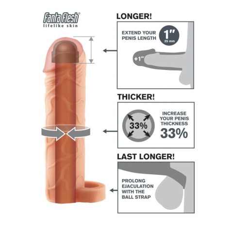 Mansoane penis, Extensie/manson Penis Cu Inel Pentru Testicule Perfect 1 Extension, Natural, +2.5 Cm, pasiune.ro