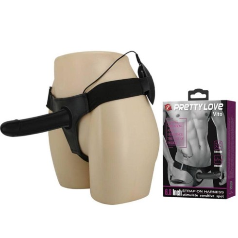 pretty, Strap-on/extensie Penis Cu Vibratii Vito, 17 Cm, pasiune.ro