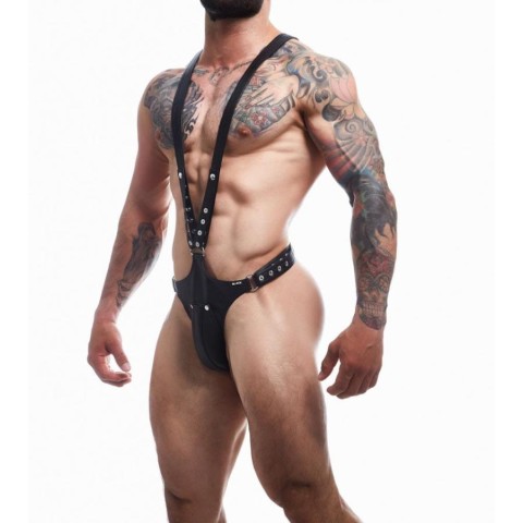 Cut4Men, Lenjerie Fetish Ham Bl4ck By C4m Dungeon Harness, Negru, Marime Universala, pasiune.ro