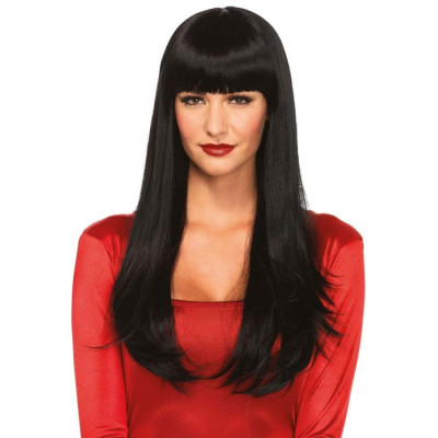 Peruca Lunga Si Dreapta Cu Breton Neagra Leg Avenue 64 Cm