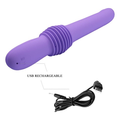 Vibratoare Speciale, Vibrator Realistic Cu Functie Du-te/vino Pazuzu, Mov, pasiune.ro