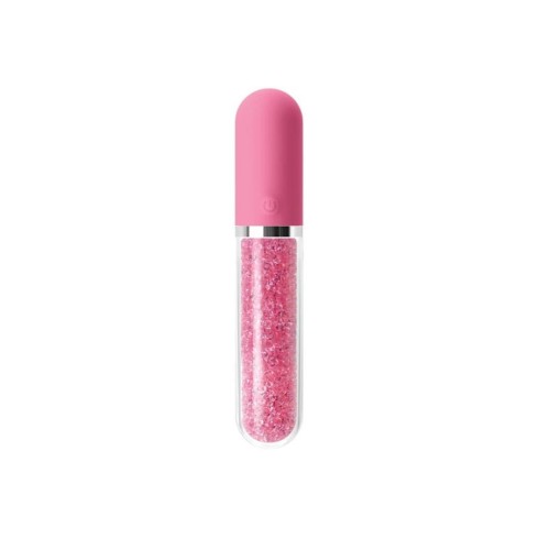 vibrator, Vibrator Clasic Stardust Charm, Roz, 16.5 Cm, pasiune.ro