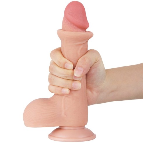 sliding, Dildo Realistic Sliding Skin Dual Layer Iii, Natural, 19 Cm, pasiune.ro