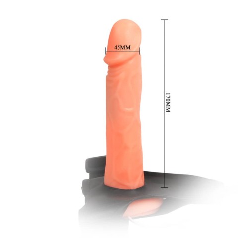 Mansoane penis, Strap-on/extensie Penis Cu Vibratii Ultra Passionate, Natural, 17 Cm, pasiune.ro