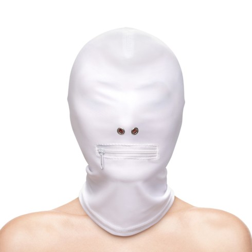fetish, Fetish & Fashion - Zippered Mouth Hood - White - Alternate Package, pasiune.ro