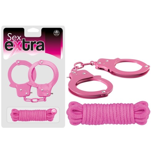metal, Set Catuse Si Franghie Pentru Imobilizare Erotica Sex Extra, Roz, pasiune.ro