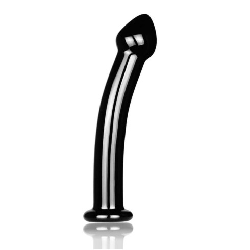 dildo, Dildo Clasic Din Sticla Borosilicata Glass Romance, Negru, 16 Cm, pasiune.ro