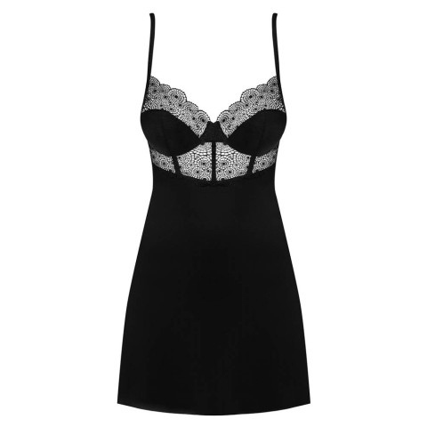 Baby doll, Babydoll Si Chilotei Sexy Cu Dantela Sharlotte, Negru, S/m, pasiune.ro