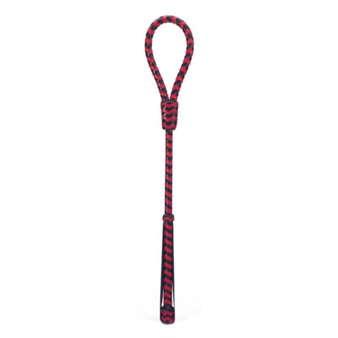 cravasa, Cravasa Din Piele Impletita, Negru + Rosu, 50 Cm, pasiune.ro