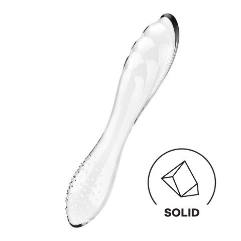 Dildouri Sticlametal, Dildo Texturat Din Sticla Borosilicata Dazzling Crystal 1, Transparent, 17.5 Cm, pasiune.ro