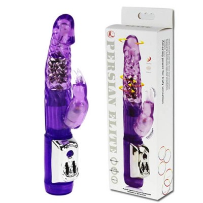 Vibrator Persian Elite Vibratii+ Rotatii, Mov, 21 Cm