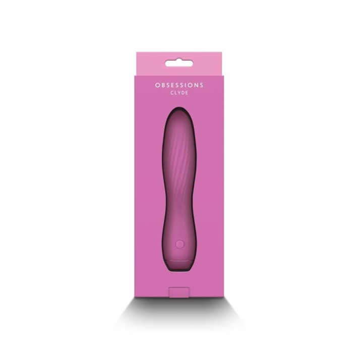 Vibrator Clasic Obsession Clyde, Roz Deschis, 17 Cm