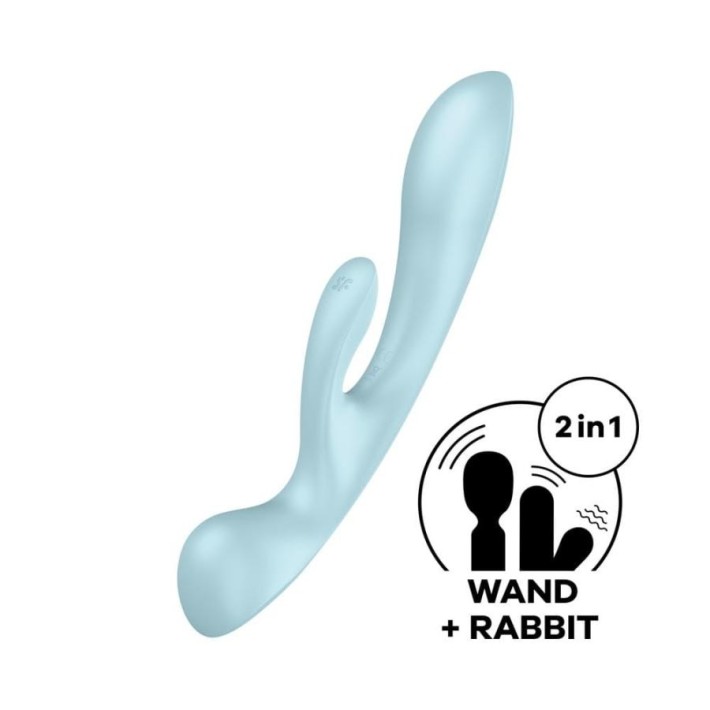 Vibrator Rabbit Triple Oh, Bleu, 23 Cm