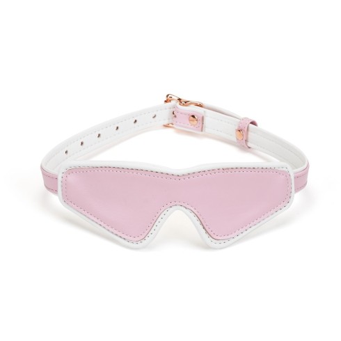 leather, White & Pink Fairy Goat Leather Blindfold, pasiune.ro