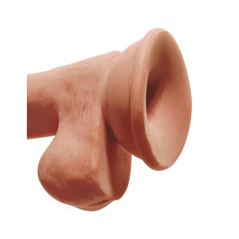 Pipedream - King Cock Plus, Dildo Clasic Cu Ventuza Triple Density Cock With Balls, Natural, 16.5 Cm, pasiune.ro