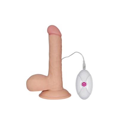Vibrator Realistic The Ultra Soft Dude, Natural, 17 Cm