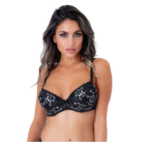 ring, Sutien Cu Flori Dantelate Negru Demi Daring Intimates, pasiune.ro