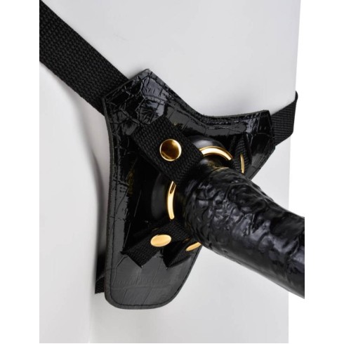 fetish, Strap-on Designer Deluxe, Negru, 19 Cm, pasiune.ro
