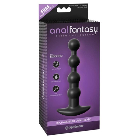 Pipedream - Anal Fantasy Elite Collection, Bile Anale Cu Vibratii Rechargeable Anal Beads, Negru, 17 Cm, pasiune.ro
