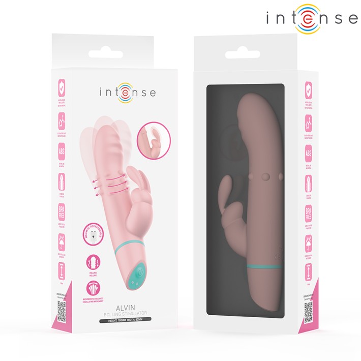 Vibrator Rabbit Alvin Cu Rotatii Si Oscitatii Baby Pink 6