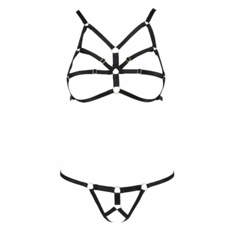 Passion, Set Lenjerie Fantezie Armada, Negru, S/m, pasiune.ro