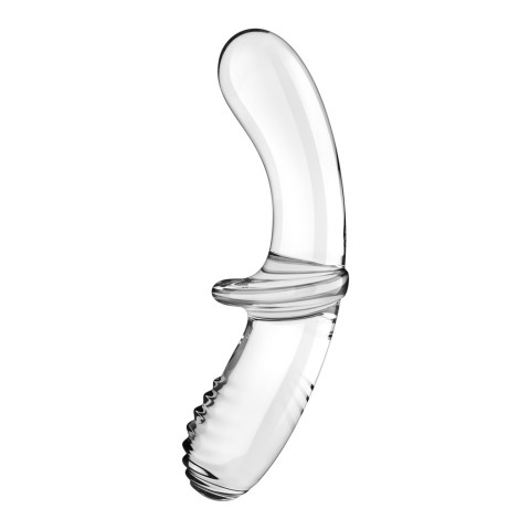 Dildouri Sticlametal, Dildo Din Sticla Borosilicata Double Crystal, Transparent, 19 Cm, pasiune.ro