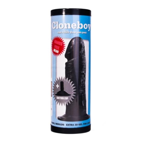 Cloneboy, Set Dildo Personalizat Negru Cu Ventuza  Cloneboy, pasiune.ro