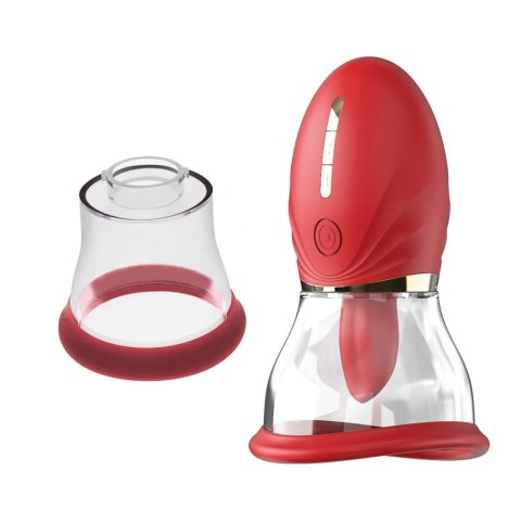 Vibratoare Clitoridiene, Vibrator Special Adoramor Magic Tongue Pleasure, Rosu (2 Cupe), pasiune.ro