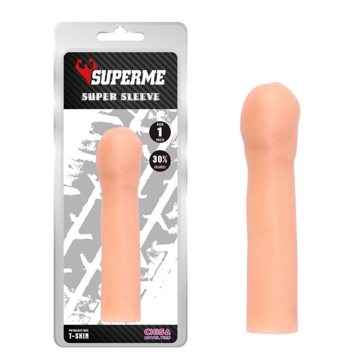 Extensie/manson Penis Super Sleeve T-skin, Natural, 17.5 Cm