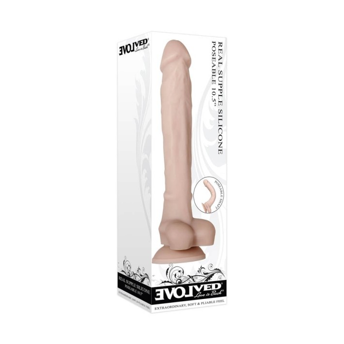 Dildo Clasic Real Supple Poseable, Natural, 26.5 Cm
