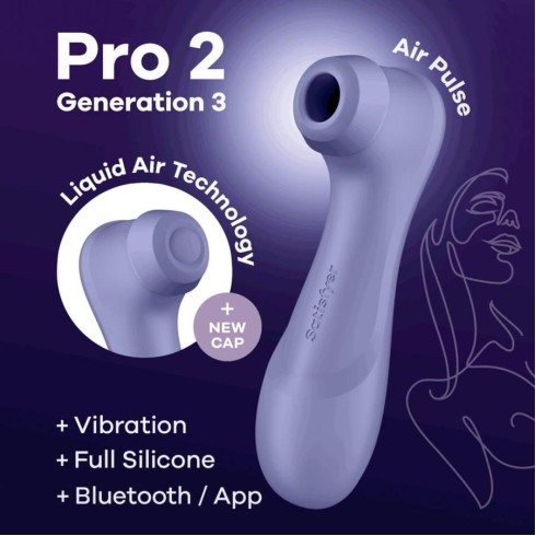 liquid, Stimulator Clitoridian Air Pulse Pro 2 Generation 3 + Bluetooth/app, Albastru, pasiune.ro