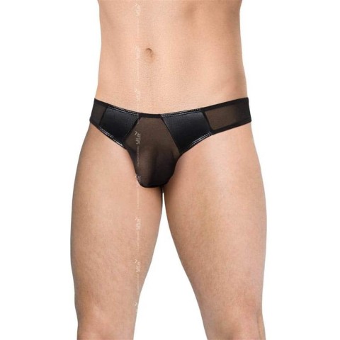Lenjerie sexy barbati, Chiloti Sexy Cu Insertii Piele, Negru, Xl, pasiune.ro