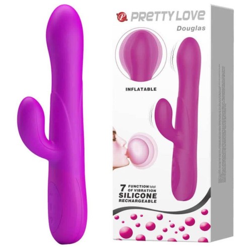 pretty, Vibrator Rabbit Gonflabil Douglas, Violet, 25 Cm, pasiune.ro