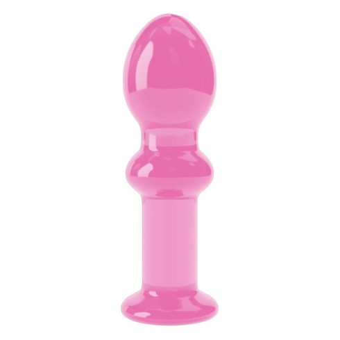Dop Anal Din Sticla Borosilicata Glass Romance, Roz, 11.5 Cm