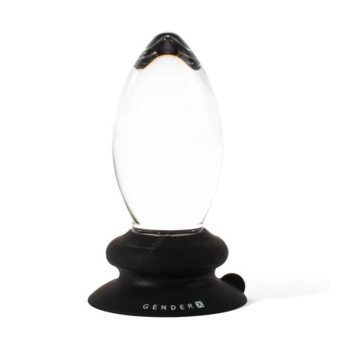 x-men, Dop Anal Cu Ventuza Detasabila, Transparent + Negru, 14.5 Cm, pasiune.ro