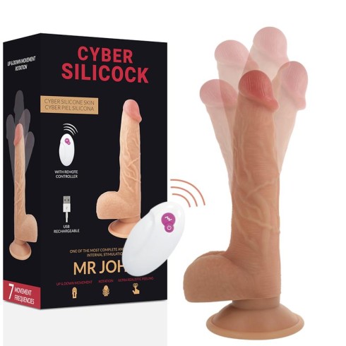 silicone, Vibrator Realistic Cu Telecomanda Cyber Silicock Mr John 23.88/16.5 X 4.3 Cm, pasiune.ro