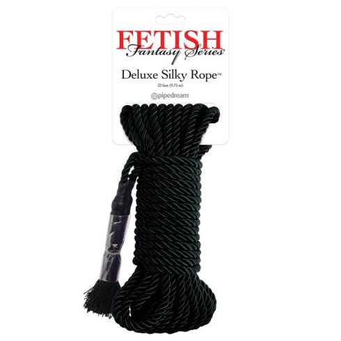 deluxe, Franghie Pentru Imobilizare Erotica Din Matase Deluxe, Negru, 9.75 M, pasiune.ro