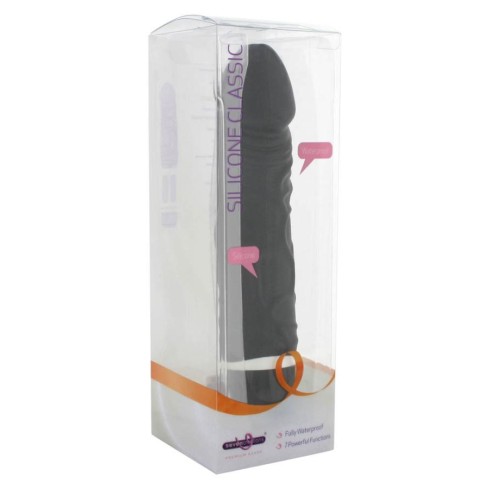 silicone, Vibrator Realistic Silicone Classic, Negru, 16.5 Cm, pasiune.ro