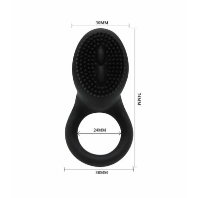 Inel Penis Cu Vibratii Cobra, Negru