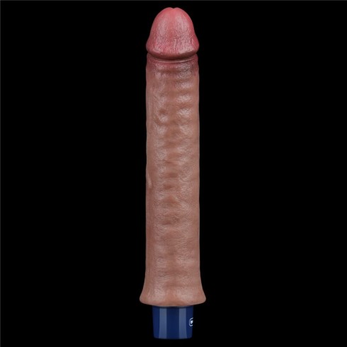 silicone, Vibrator Reincarcabil Real Softee, Brun Deschis, 24 Cm, pasiune.ro