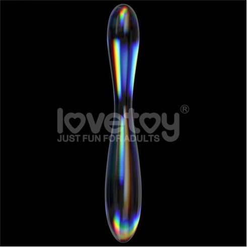 double, Dildo Sticla Twilight Gleam Glass Dildo- Double Delight, Transparent, 23 Cm, pasiune.ro