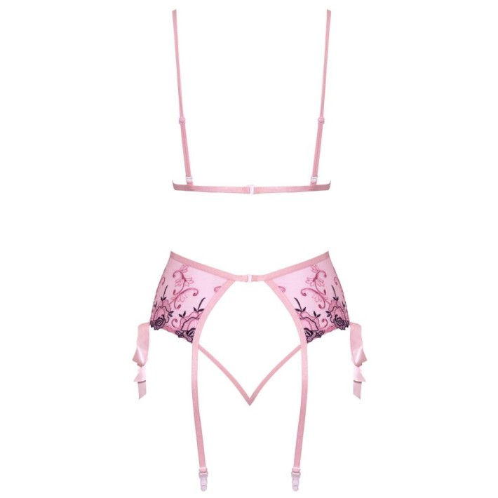 Set 3 Piese Kissable Cu Broderie Florala Roz 4